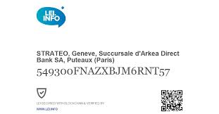 Place de cornavin 14 1201 genève. Lei Of Strateo Geneve Succursale D Arkea Direct Bank Sa Puteaux Paris Switzerland Lei Info
