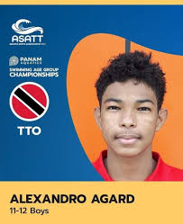 At the 2022 Pan American Age Group Championships, Alejandro Agard won both  the 200m individual medley and 50m breaststroke in the boys 11-12 category.  #TotalSporTT TrinidadandTobago 🇹🇹 📸: @asattofficial