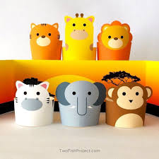 Safari Jungle Paper Animals Diorama Kit Paper Crafts For Kids Diy Printable Paper Toys Puppets Creative Kids Toys Monkey Lion Giraffe Paper Toys Diy Paper Crafts For Kids Paper Toys