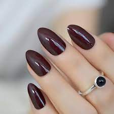 False Nails Short Oval Sharp Solid Dark Brown Fake Nails Stiletto Brownish Black Pointed Pure Color Uv Gel Almond Wear Full Tips False Nails Aliexpress Oval false nails offered on alibaba.com are from brands that use only the finest materials, assuring a smooth experience for the wearer.
