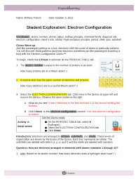 On the periodic table tab select ar argon. Student Exploration Electron Configuration Docsity