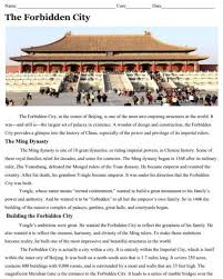 Forbidden City Worksheet Pointer Education Forbidden City Spanish Videos City