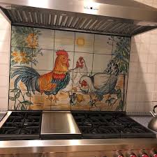 hand painted tile mural baroque
