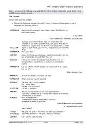 (a) jurassic park by michael b paper 2 writing part 1 you must answer this question. The Tempest Exam Practice Questions A Level Ocr