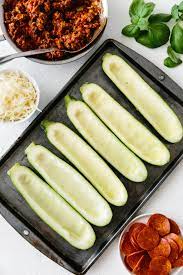 Bake, uncovered, until zucchini is tender and cheese is melted, about 5 minutes longer. Pizza Stuffed Zucchini Boats Downshiftology