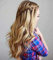 40 Flowing Waterfall Braid Styles Waterfall Braid Hairstyle Braids With Curls Waterfall Braid With Curls