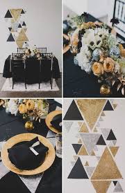 A New Year S Eve Elopement New Years Eve Weddings Geometric Wedding Wedding Table Settings