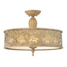 Check spelling or type a new query. Decorative Large Filigree Brushed Gold Semi Flush Ceiling Light