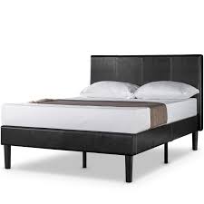 King size bed frames vary in terms of the material used, box springs or platform beds, headboard features, and other features. Zinus Gerard 47 Faux Leather Platform Bed With Wooden Slats Full Walmart Com Walmart Com