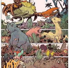 A new deal: DROME by Jesse Lonergan, a visually inventive graphic novel  epic that reads like Jack Kirby's “Fourth World” as drawn by Chris Ware.  (Or maybe the reincarnation of Mœbius?) Congrats,