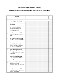 Analisa Borang Soal Selidik Pdf