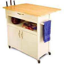 drop leaf kitchen island cart, white