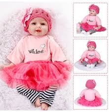 22inch Silicone Reborn Baby Dolls Girl Lifelike Baby Newborn Doll Handmade Gift