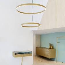 Compendium circle suspension lamp in brass. Luceplan Compendium Circle Led Suspension Lamp O72cm Ambientedirect