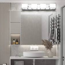 Find new chrome vanity lighting for your home at joss & main. Tipace 4 Lights Led Modern Vanity Light Chrome Bathroom Lighting Fixture Up And Down Bathroom Wall Light Over Mirror White Light 6000k Wall Light Fixtures