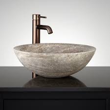bathroom travertine sink signature