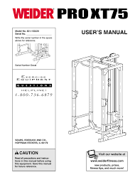 Weider Pro Xt75 User S Manual Manualzz Com