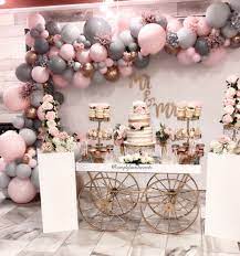 Sweet Table Girl Baby Shower Decorations Birthday Decorations Gray Party Decorations