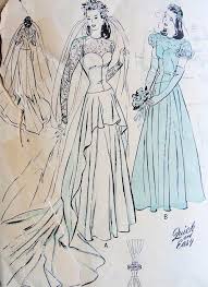 For vintage brides whose hearts yearn for the past, there's no need to feel trapped in the modern age on your wedding day. 1940s Beautiful Wedding Gown Bridal Bridesmaid Dress Pattern Captivating Sweetheart Neckline Dramatic Cascade Drapery Long Train Version Butterick 4420 Vintage Sewing Pattern Quick N Easy Bust 34