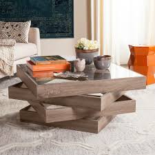 Safavieh Anwen Mid Century Geometric Wood Light Gray Coffee Table Coffee Table Wood Geometric Coffee Table Coffee Table