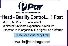 Over 6,000 pharmaceutical chemicals companies in italy, china, france, netherlands, spain, and across the world. Par Drugs Chemicals Pvt Ltd Openings For Quality Control Pharmaceutical Guidance