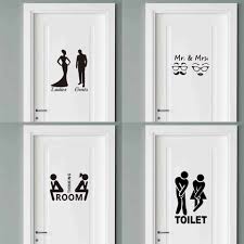 Mr Mrs Quotes Toilet Door Sticker Fashion Bathroom Door Decals Diy Waterproof Wall Art Vinyl Removable Poster Home Decoratio Door Stickers Bathroom Wall Art Toilet Door