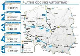 Stawek myta na płatnych autostradach w polsce. Autostrady Platne W Polsce Stawki Myta Na A1 A2 I A4 Mapa
