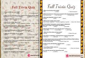You can use this swimming information to make your own swimming trivia questions. Free Printable Fall Trivia Quiz My Party Games In 2021 Trivia Quiz Trivia Quiz