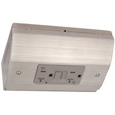 Under counter electrical outlet strips. Under Cabinet Low Profile Power Outlet Box 20a Gfi Outlet White Kitchen Power Pop Ups