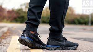 You'll see the area around the heel is. Review On Foot Nike Epic React Flyknit Triple Black Ash Bash Youtube