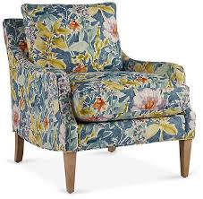 Robin Bruce Mally Accent Chair Blue Floral Accent Chairs Blue Accent Chairs Upholstered Accent Chairs
