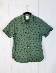 Cactus man ricky singh navy polo navy polo clothes. Denim Flower Ricky Singh Mens L Slim Fit Short Sleeve Shirt Green Bird Print Top Ebay Denim Flowers Button Front Shorts Print Tops