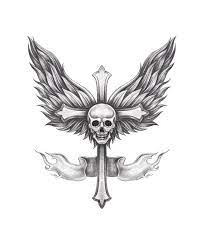Download printable angel wings and use any clip art,coloring,png graphics in your website, document or presentation. Art Wings Angel Skull Cross Tattoo Stock Illustration Illustration Of Human Design 155472810