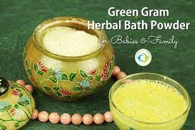 The mixture could help in removing unwanted impurities and the light hair on the baby's skin. Green Gram Herbal Bath Powder For Babies And Adults Tots And Moms