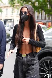 Hadid scored her second american vogue cover in august 2017, sharing the cover with her boyfriend, zayn malik. Bella Hadid Street Style Paris 06 30 2021 Celebmafia