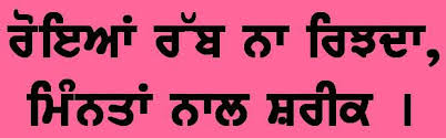 Kon kehnda rabb ik hai? Punjabi Quotes Interest Facebook