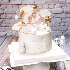 Impress your guests with these adorable angel shape cupcake toppers. Cake Toppers Glitter Diy Angel Moon Baby Set Cupcake Topper Cake Flags Kids Boys Birthday Wedding Bride Party Baking Decor New