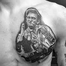 Part rockabilly rebel, part campfire storyteller, part outlaw in black, his hearty baritone has remained the essence of country music. 60 Johnny Cash Tattoos With Meanings And Celebrities Body Art Guru