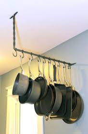 Hand Forged Iron Twisted Bar Simple Pot Rack By Vintin By Vintin 115 00 Bastidores De Cacerolas Colgantes De Cocina Organizacion De Cocina