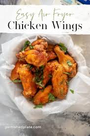 Costco food court deep fried chicken wings at burnaby costco food court. Easy Air Fryer Chicken Wings Garnished Plate