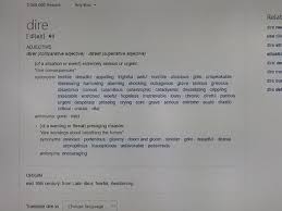 Dire S Meaning Calamity Also Means An Event Causing Great And Often Sudden Damage Or Distress A Disaster Considering That Both Calamity And Dire Are The Main Characters This Season And The Also, download the article as pdf. an event causing great