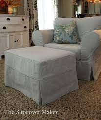 gray yarn dyed canvas slipcover custom fit for a classic pottery barn chair and ottoman slipcovers for chairs furniture slipcovers furniture upholstery