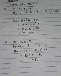 Check spelling or type a new query. Tentukan Rumus Suku Ke N Dari Setiap Barisan Aritmatika Berikut Ini A 5 8 11 14 B Brainly Co Id