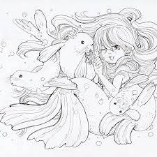Bleach manga color coloring pages. Ink Work Mermaid Coloring Book Manga Coloring Book Mermaid Coloring Pages