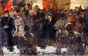 Lenin With His Troops At Smolny October Revolution