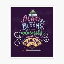 'the flower that blooms in adversity is the rarest and most beautiful of all.' mulan by walt disney company 929 ratings, 4.31 average rating, 41 reviews. The Flower That Blooms In Adversity Mulan Quote Poster By Aisvar Redbubble
