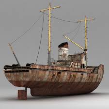 Rusty Fishing Boat 3d Model In 2020 Boat Fishing Boats Tug Boats