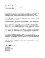 H R Block Cover Letter Docx Daniel Kalmikov 6316 S E Platt Ave 97236 Portland Or Phone 971 407 6557 To Whom It May Concern This Email Is In Regard Course Hero