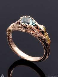 Rose Gold Hummingbird Engagement Ring With Montana Sapphire Intricate Engagement Ring Engagement Rings Unique Rings