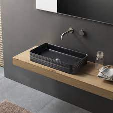 Lavabo Da Appoggio In Ceramica Nero Dal Design Moderno Novello Lavabo Appoggio Ceramica Ne Mobili Per Il Lavabo Del Bagno Design Moderno Arredamento Bagno